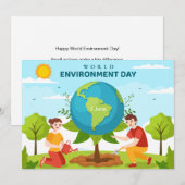 World Environment Day Tree Planting Flat Card (Vorne/Hinten)