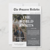 World erwartet Abschluss Success Newspaper Foto Einladung (Vorderseite)