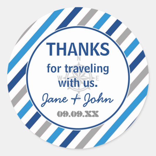 World erwartet Baby Shower Dankeschön Sticker (Vorderseite)