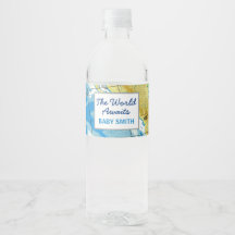 World erwartet Baby Shower Water Flasche Label
