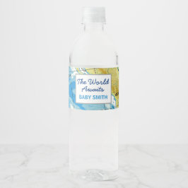 World erwartet Baby Shower Water Flasche Label Wasserflaschenetikett