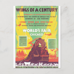 World Fair Chicago Vintage Travel Poster Postkarte