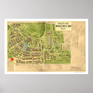 World Fair St Louis Map 1904 Poster