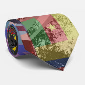 World Flag Distressed Glitch Abstract Collage Krawatte (Gerollt)