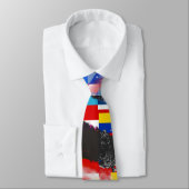 World Flag Global Glitch Abstract Collage  Krawatte (Gebunden)