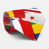 World Flag Global Glitch Abstract Collage  Krawatte (Gerollt)