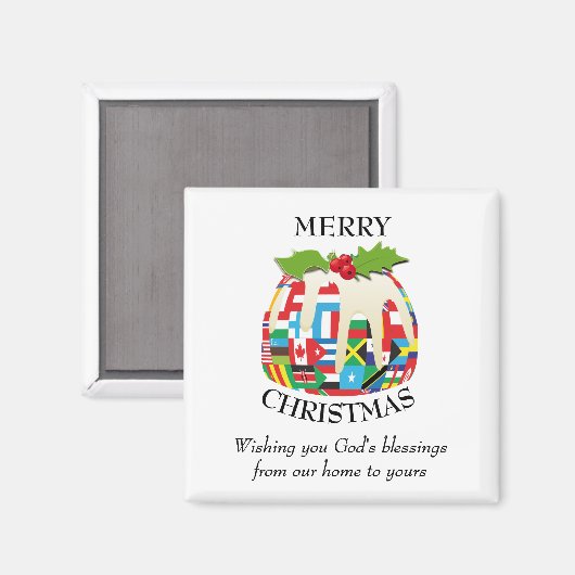 WORLD FLAGS Christmas Pudding Magnet (Vorderseite/Rückseite)