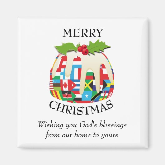 WORLD FLAGS Christmas Pudding Magnet (Vorne)