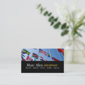 World Flags Dolmetscher Business Card Visitenkarte (Stehend Vorderseite)