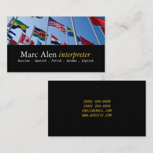 World Flags Dolmetscher Business Card Visitenkarte