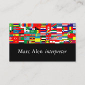 World Flags Dolmetscher Business Card Visitenkarte (Vorderseite)