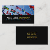 World Flags Dolmetscher Business Card Visitenkarte (Vorne/Hinten)
