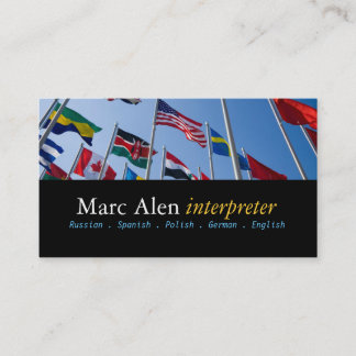 World Flags Dolmetscher Business Card Visitenkarte