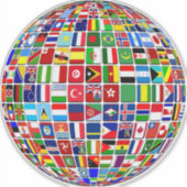World Flags Globe, International, Aufkleber (Vorderseite)