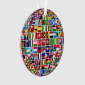 World Flags Globe, International, Classic Round St Ornament (Vorderseite)