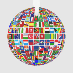 World Flags Globe, International, Classic Round St Ornament