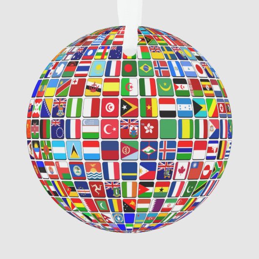 World Flags Globe, International, Classic Round St Ornament (Rückseite)