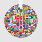 World Flags Globe, International, Classic Round St Ornament (Vorderseite)