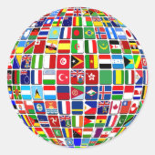 World Flags Globe, International, Classic Round St Runder Aufkleber (Vorderseite)