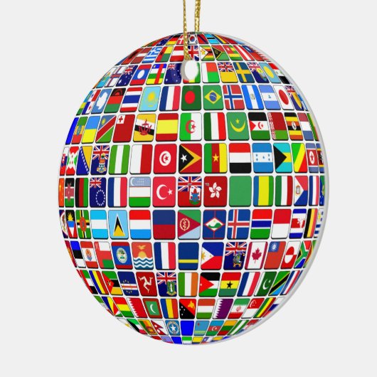 World Flags Globe, International, Keramik Ornament (Links)