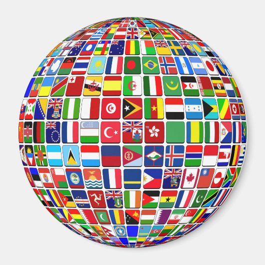 World Flags Globe, International, Magnet (Vorne)