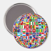 World Flags Globe, International, Magnet (Vorderseite/Rückseite)