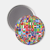 World Flags Globe, International, Magnet (Vorderseite/Rückseite)