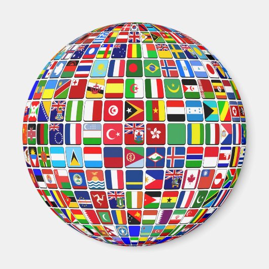World Flags Globe, International, Magnet (Vorne)