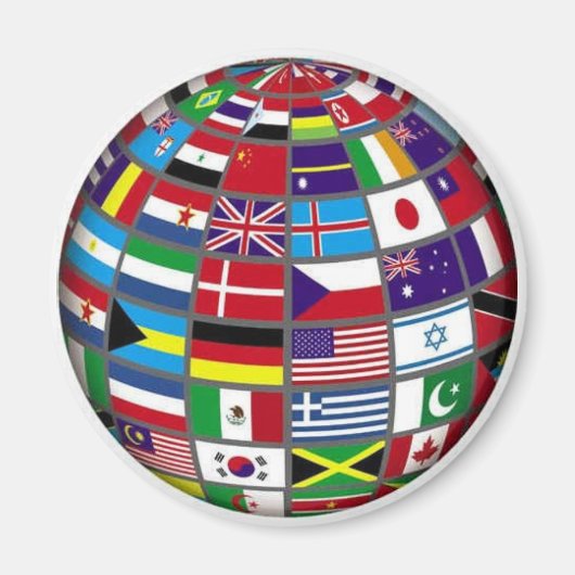 World Flags Globe Magnet (Vorne)