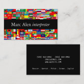 World Flags Interpret Translator Business Card Visitenkarte (Vorne/Hinten)