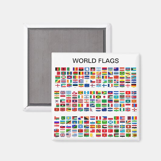 World Flags Kühlschrank Magnet (Vorderseite/Rückseite)