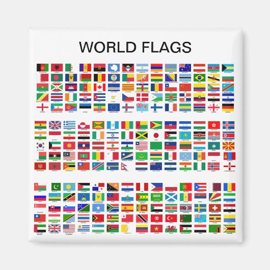 World Flags Kühlschrank Magnet (Vorne)