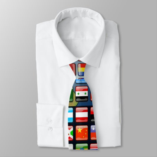 World Flags Neck Tie Krawatte (Gebunden)
