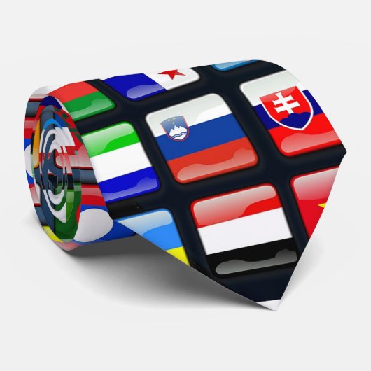 World Flags Neck Tie Krawatte (Gerollt)
