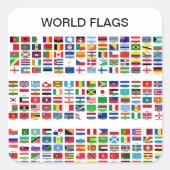World Flags Quadratischer Aufkleber (Vorderseite)