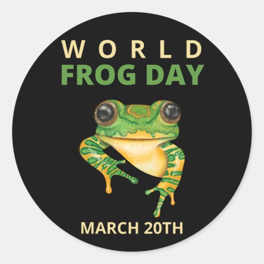 World Frog Day März 20. Runder Aufkleber (Vorderseite)