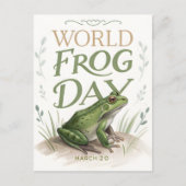 World Frog Day Watercolor Nature Art Postkarte (Vorderseite)