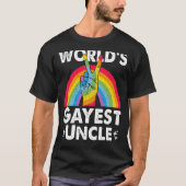 World Gayest Uncle Proud Papa Gay Pride Monte Rai T-Shirt (Vorderseite)