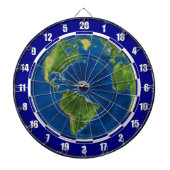 World Globe and Ship on Blue Dartscheibe (vorne)