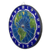 World Globe and Ship on Blue Dartscheibe (Vorderseite rechts)