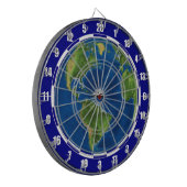 World Globe and Ship on Blue Dartscheibe (Vorderseite Links)