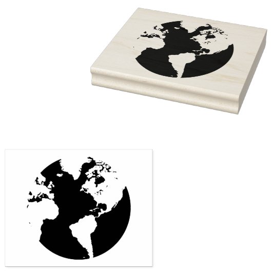 World Globe Continental Design Briefmarke Gummistempel (Stempel)