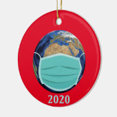 World Globe Face Maske 2020 Covid Chritsmas Keramik Ornament (Links)