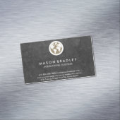 World Globe Icon / Slate Magnetische Visitenkarte (Beispiel)