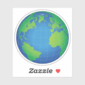 World Globe Map Aufkleber (Blatt)