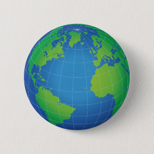 World Globe Map Button (Vorderseite)
