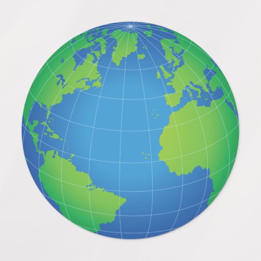 World Globe Map Etiketten (Design 2)