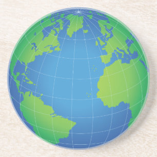 World Globe Map Getränkeuntersetzer