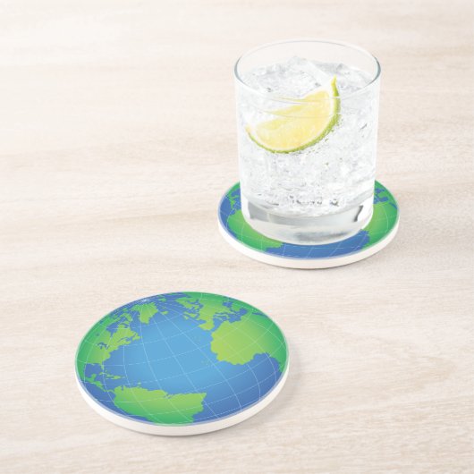 World Globe Map Getränkeuntersetzer (Seite)