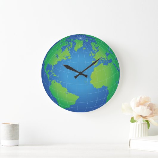 World Globe Map Große Wanduhr (Zuhause)